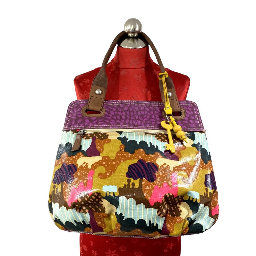 Vintage Fossil Key-Per Shoulder Bag Purse Plastic… - image 3